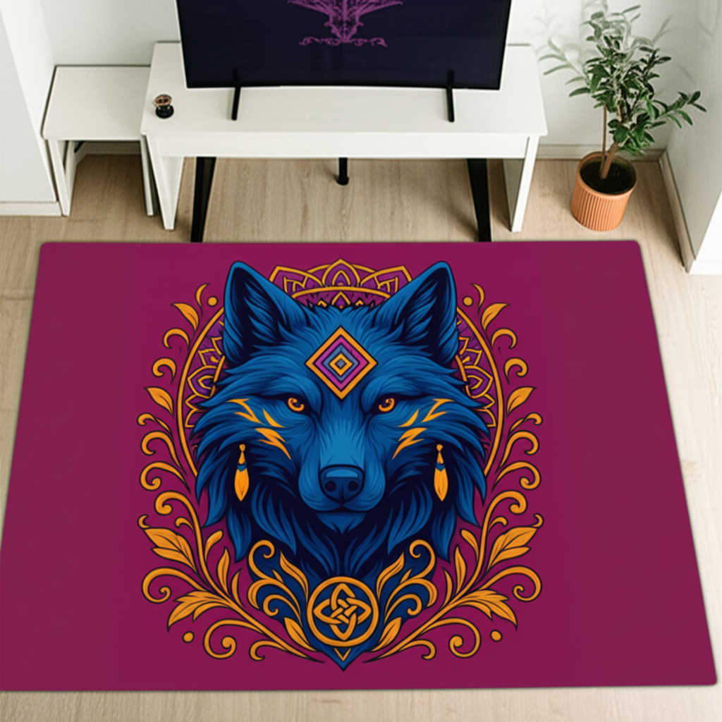 Wolf Graphic Rug