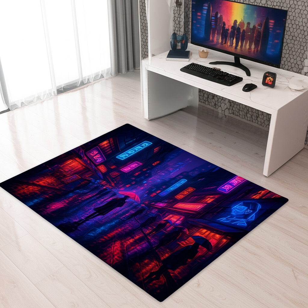Cyberpunk Street Rug
