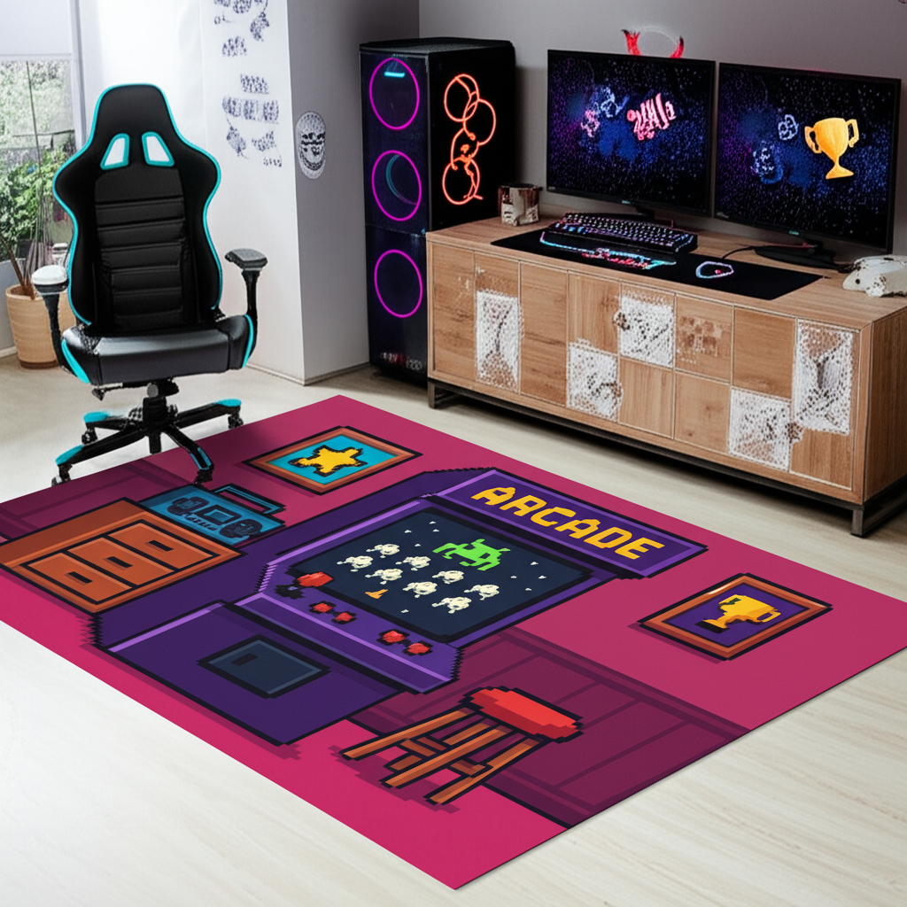 8-Bit Retro Arcade Rug